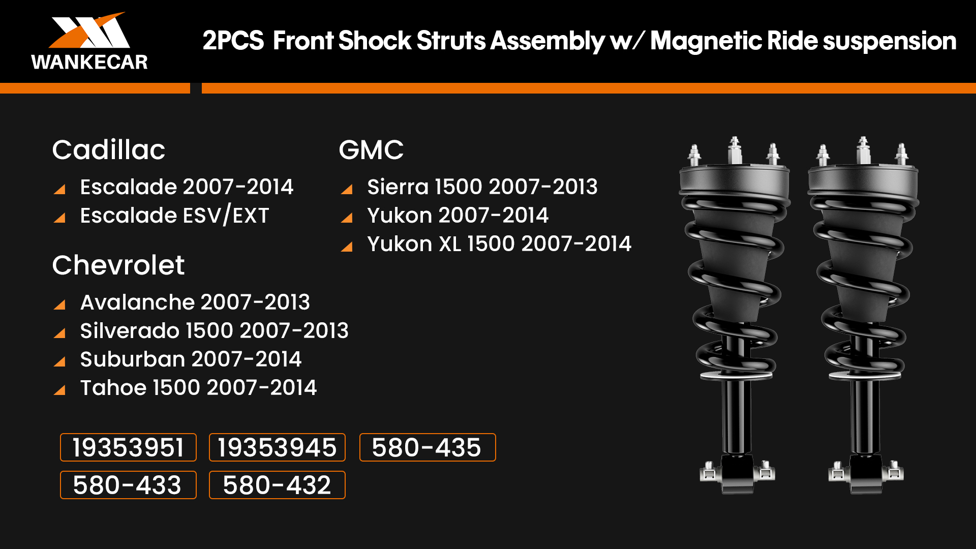 Amazon.com: Pair Front Shock Strut Assembly with MRC for 2007-2014