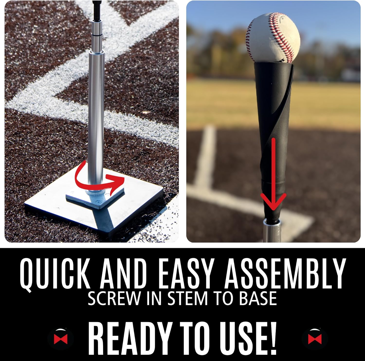 Web Flex® Adjustable Batting Tee for Baseball & Softball, Ultra-Flexible Rubber Top with Adjustable Telescoping Aluminum Stem (25"-45"), Durable Steel Base, Portable & Easy Setup Training Tee Silver