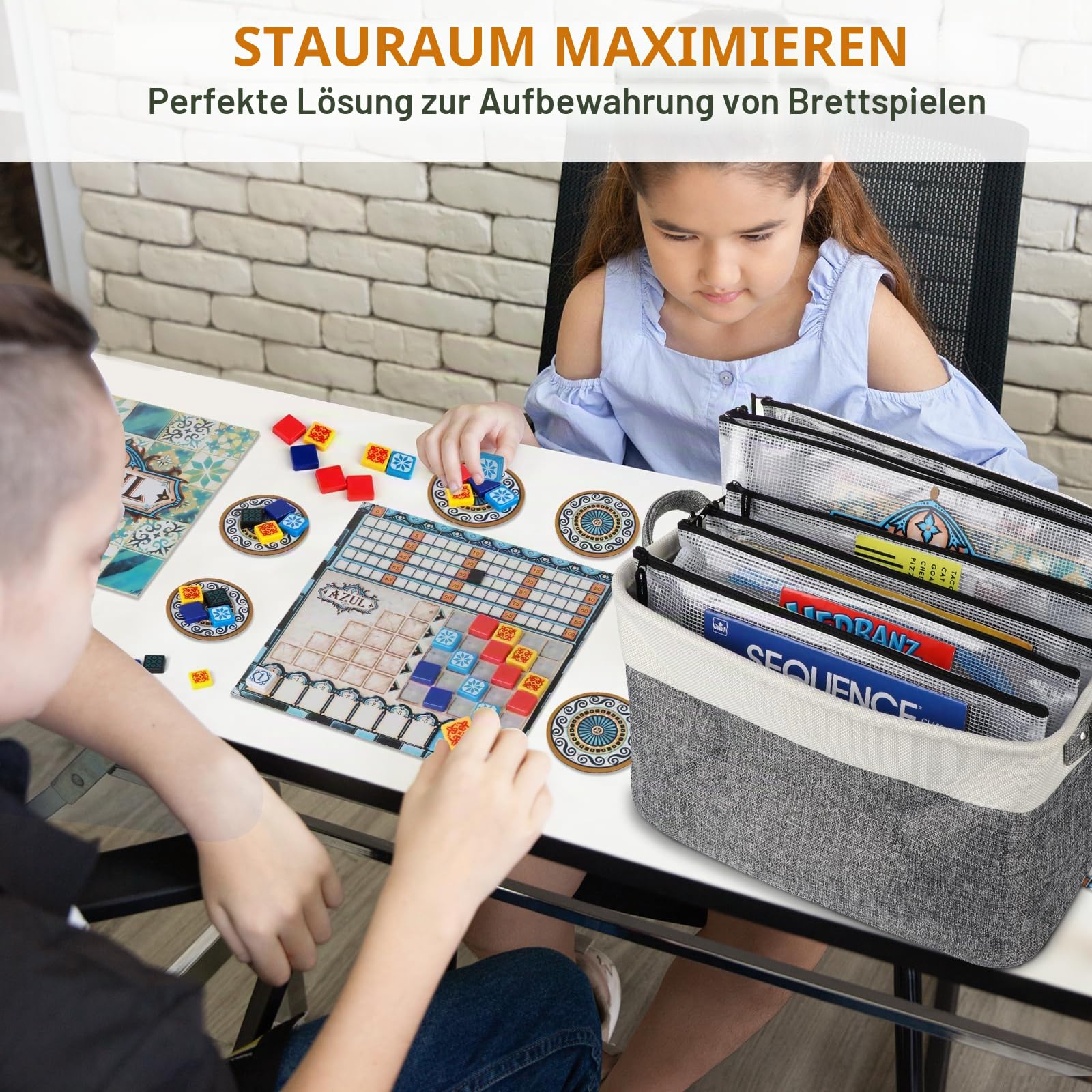 brettspiel aufbewahrung Brettspiel-Aufbewahrungs-Set enthält Aufbewahrungskorb und 10 Reißverschlusstaschen, Brettspiel-Organizer mit beschreibbaren Aufklebern und Dosierung, geeignet für Puzzle-Aufbewahrung, Spielzeug Spielzeug BW25-2 Fahrradschloss-Typen - ADFC Laufradgröße (Zoll):24