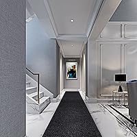 Vista 8 de Alfombras de pasillo de 2 x 2 pies con respaldo de goma, alfombras de pasillo para interiores y exteriores, color negro, se puede utilizar como