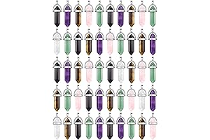 DIY Healing Gemstone Pendants: 30 Natural Hexagonal Quartz Stones