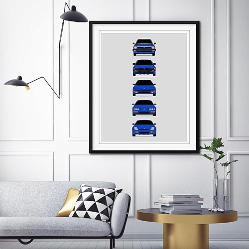 Vista 23 de Handmade Poster compatible with Honda Evolution Print Wall Art Décor Best Honda Generations - Multi, 8x10" Metallic Print (Unframed) - Gift for Car