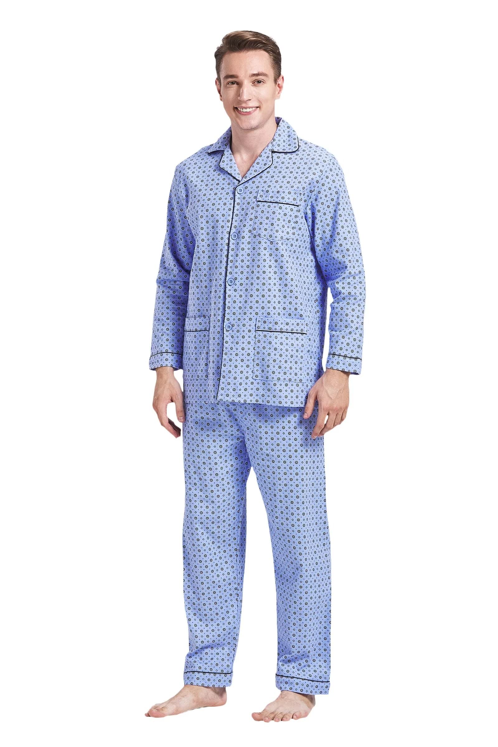 Amaxer Men's 100% Cotton Pajama Set