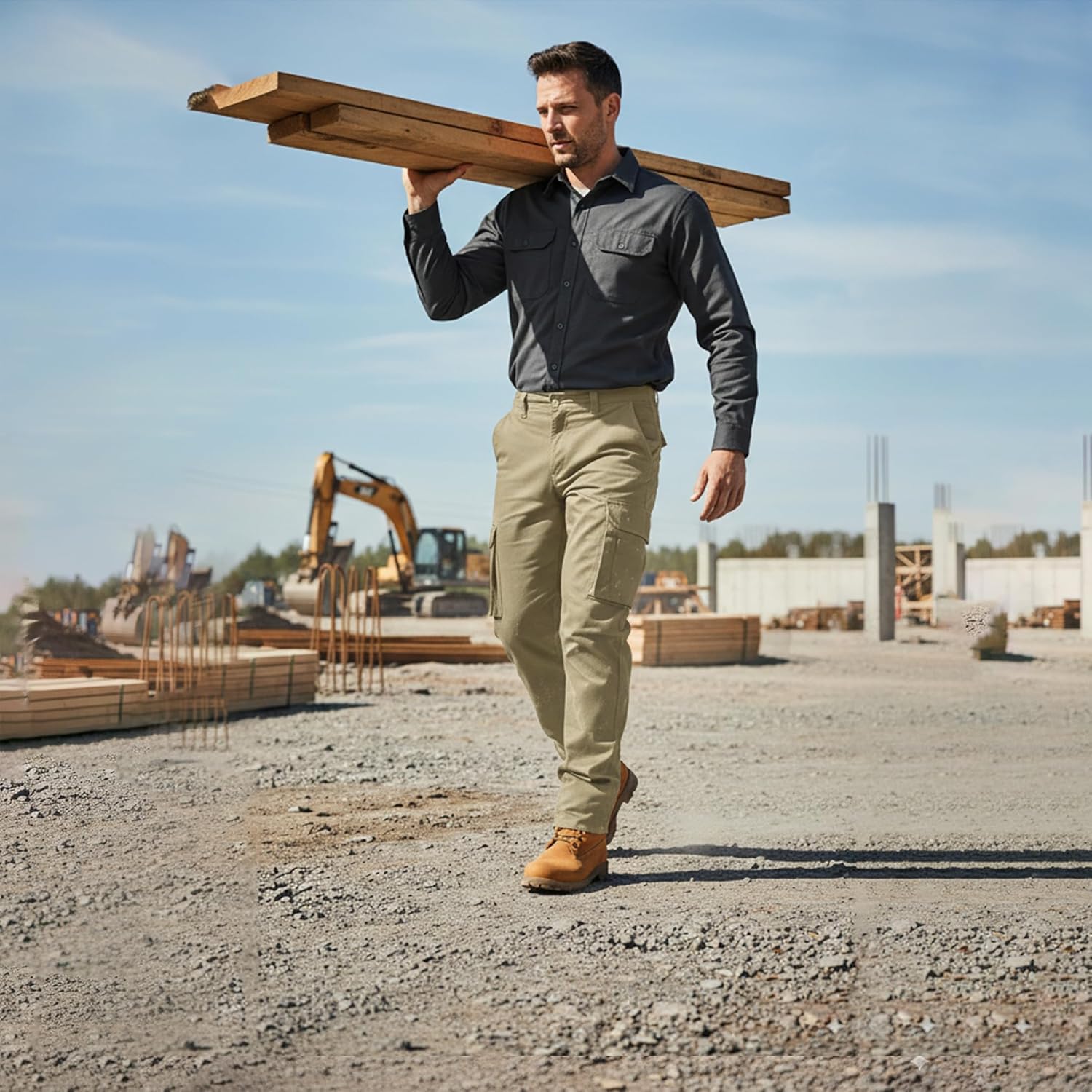 Casual Cargo Pants for Men - Stretchable, Regular Fit Cargo Work Pants for Men - 6 Pocket Outdoor Mens Work Pants - Image 8