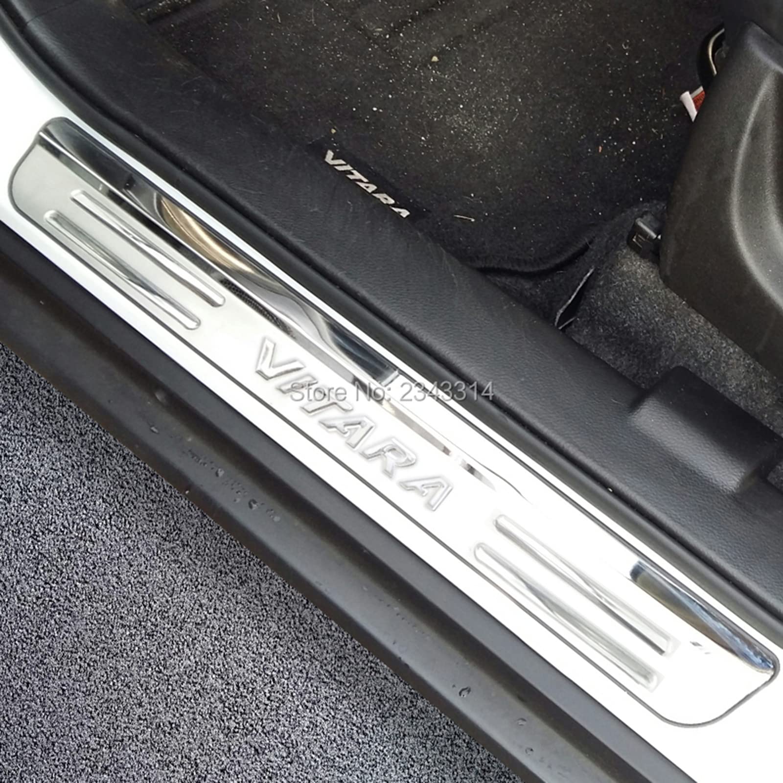 4 Pezzi Soglia Porta Battitacco per Suzuki Vitara 2015-2021, Acciaio Inossidabile Esterno Batticalcagno Prevenire L'Usura Previene Graffi Protezione Accessori Decorativi