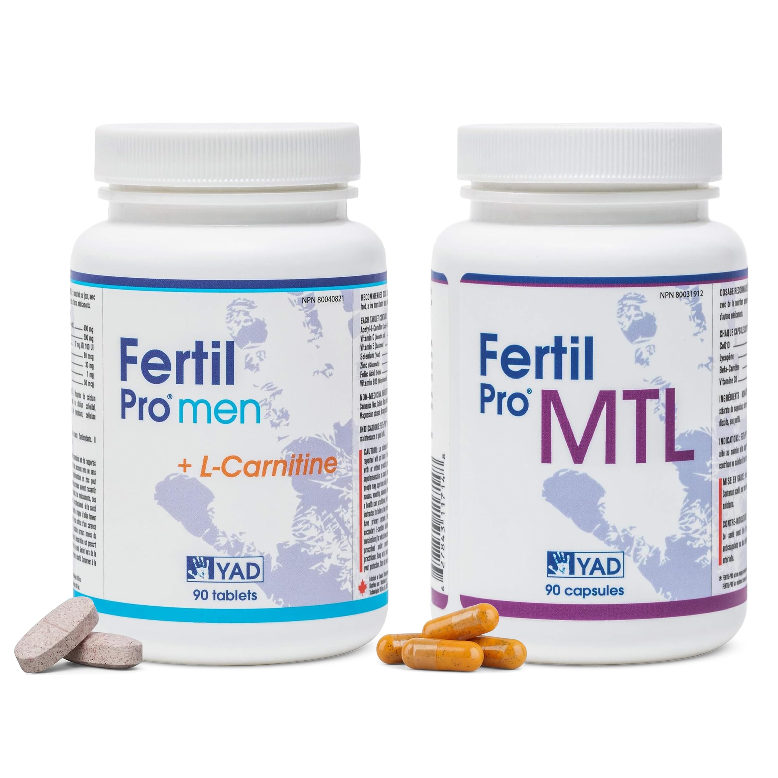 YAD-TECH Fertil Pro Combo Male Fertility Supplement, Men + MTL, 90 Days