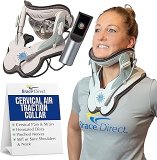 Cervical Traction Collar with Touch Screen Electric Pump - Neck Traction Device for Neck and Shoulder Pain Relief, Pinched Nerves, Herniated Disc, Stiff Neck - by