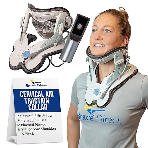 Brace Direct Collar de tracción cervical  Dispositivo portátil de descompresión de cuello con bomba eléctrica para hernias de discos, nervios