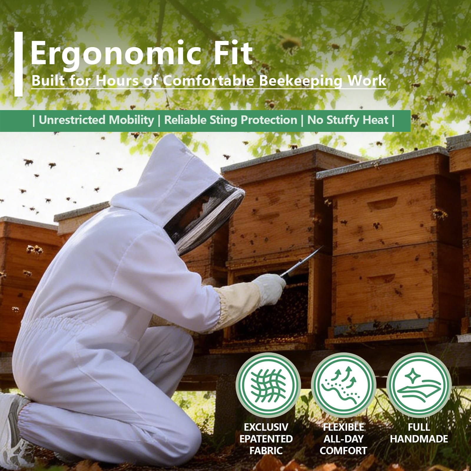 ANDES Beekeeper Suit Traje de Apicultura (Pack de 2) Unisex Adulto