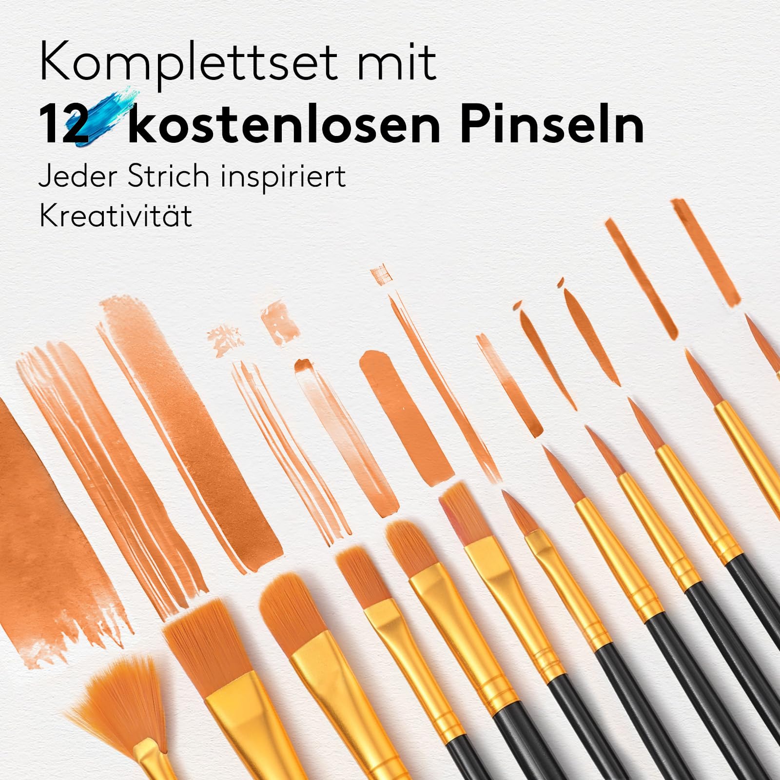 TMOL Juego de pinturas acrílicas, 36 colores x 60 ml + 12 pinceles, juego de pintura acrílica, suministros de arte para lienzo, madera, cerámica, telas, pigmentos no tóxicos para principiantes