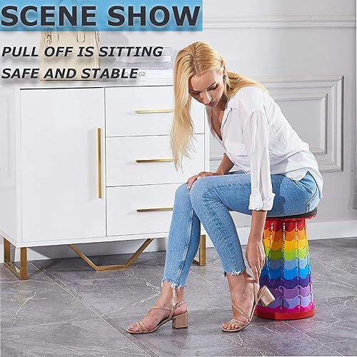 Miniatura 4 de Taburete plegable portátil mejorado, asiento retráctil para adultos al aire libre, viajes, barbacoa, pesca, espera en línea, silla ligera 2023 de