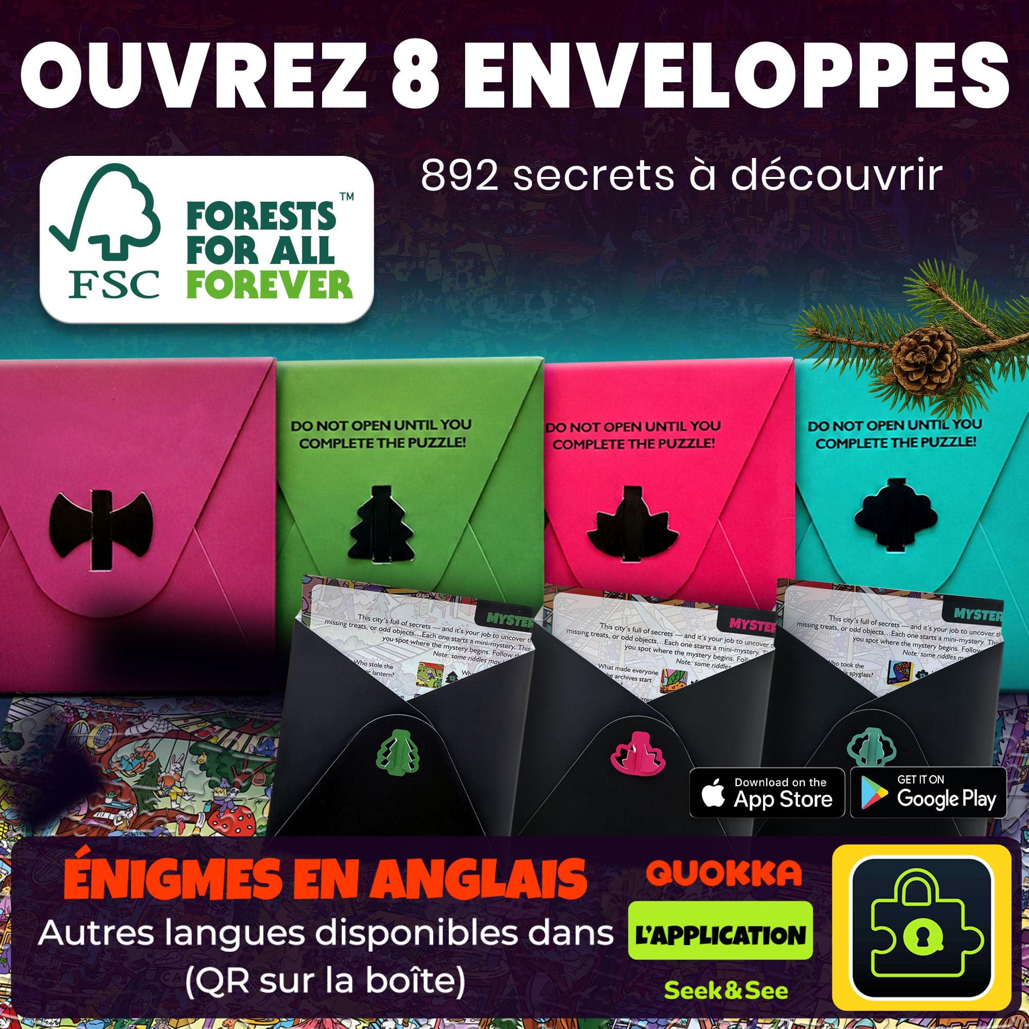 Puzzle 1000 pièces Adulte – Puzzles de 1000 pièces pour Adultes | Lot de 4 puzzles – 892 secrets cachés – Construisez un royaume mystérieux épique avec Rocktail, Twigtail, Furfloat et Blush L