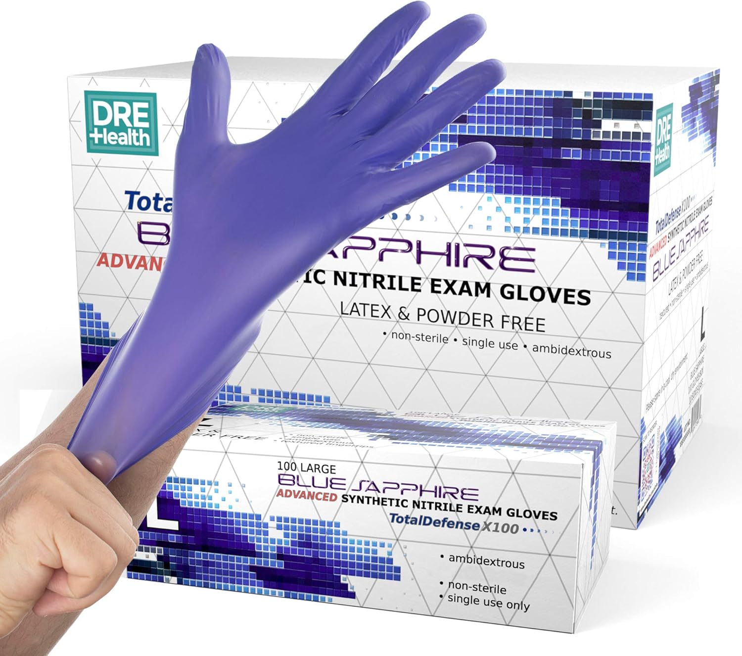 Synthetic Nitrile Disposable Gloves Large -1000 Pack Case Bulk Medical Gloves Large (1000 Count)