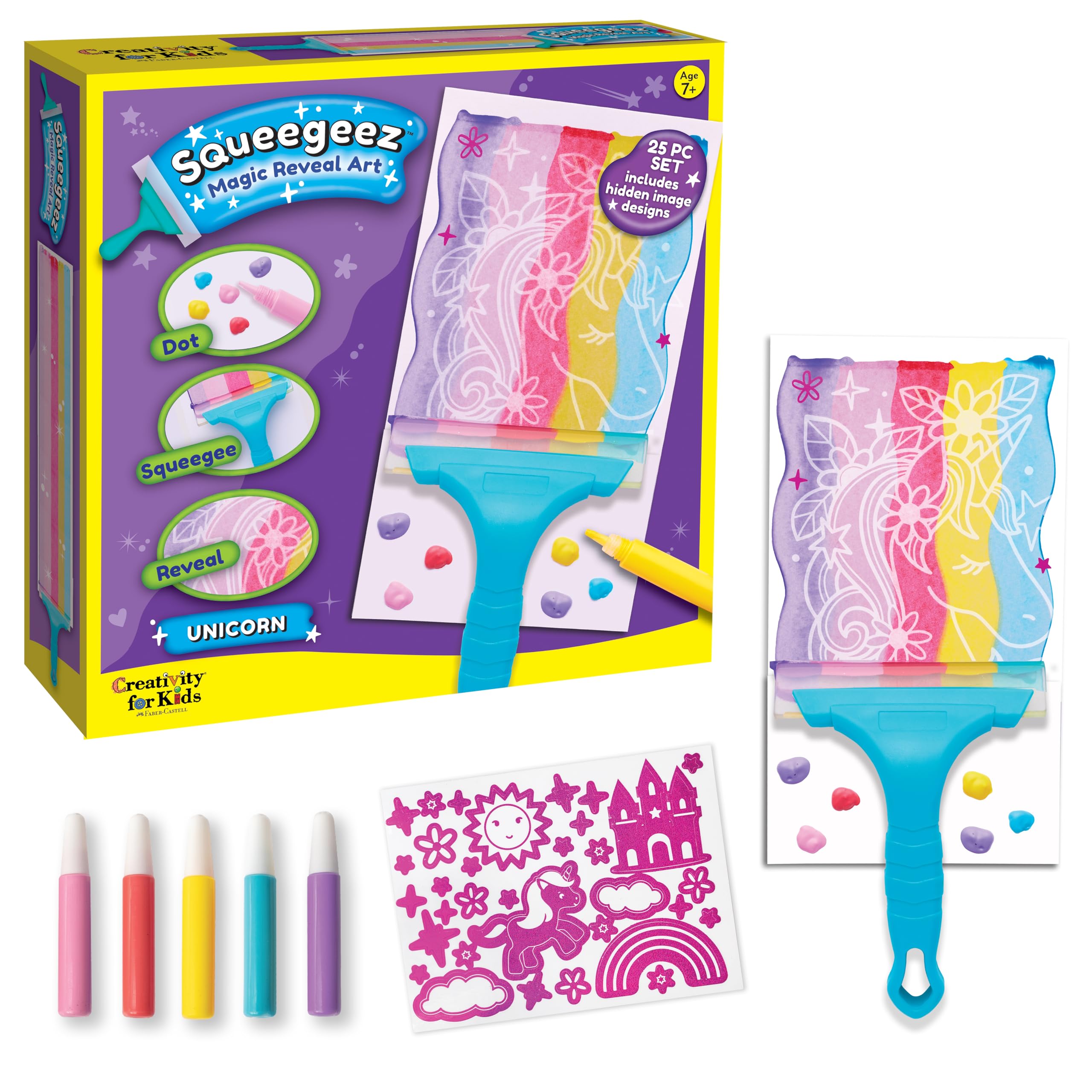 Creativity for Kids Squeegeez Magic Reveal Art Kit: Unicorn - Arts and Crafts Kit for Kids, Cool Unicorn Gifts for Girls and Boys Ages 7-12+