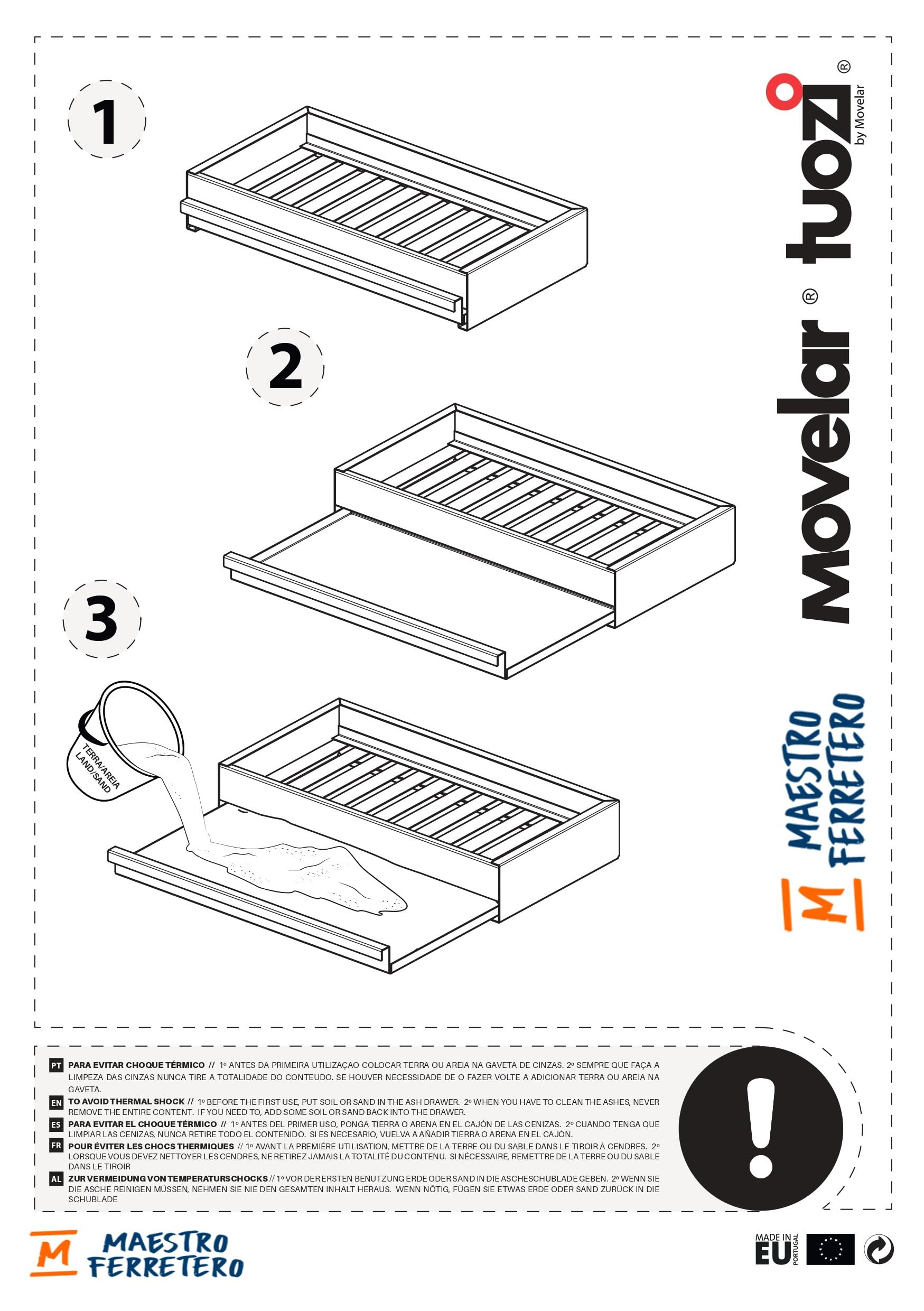 MF - Rejilla de Acero para Barbacoas con Cajón Recoge Cenizas - Metal Rack 65x40x13 cm