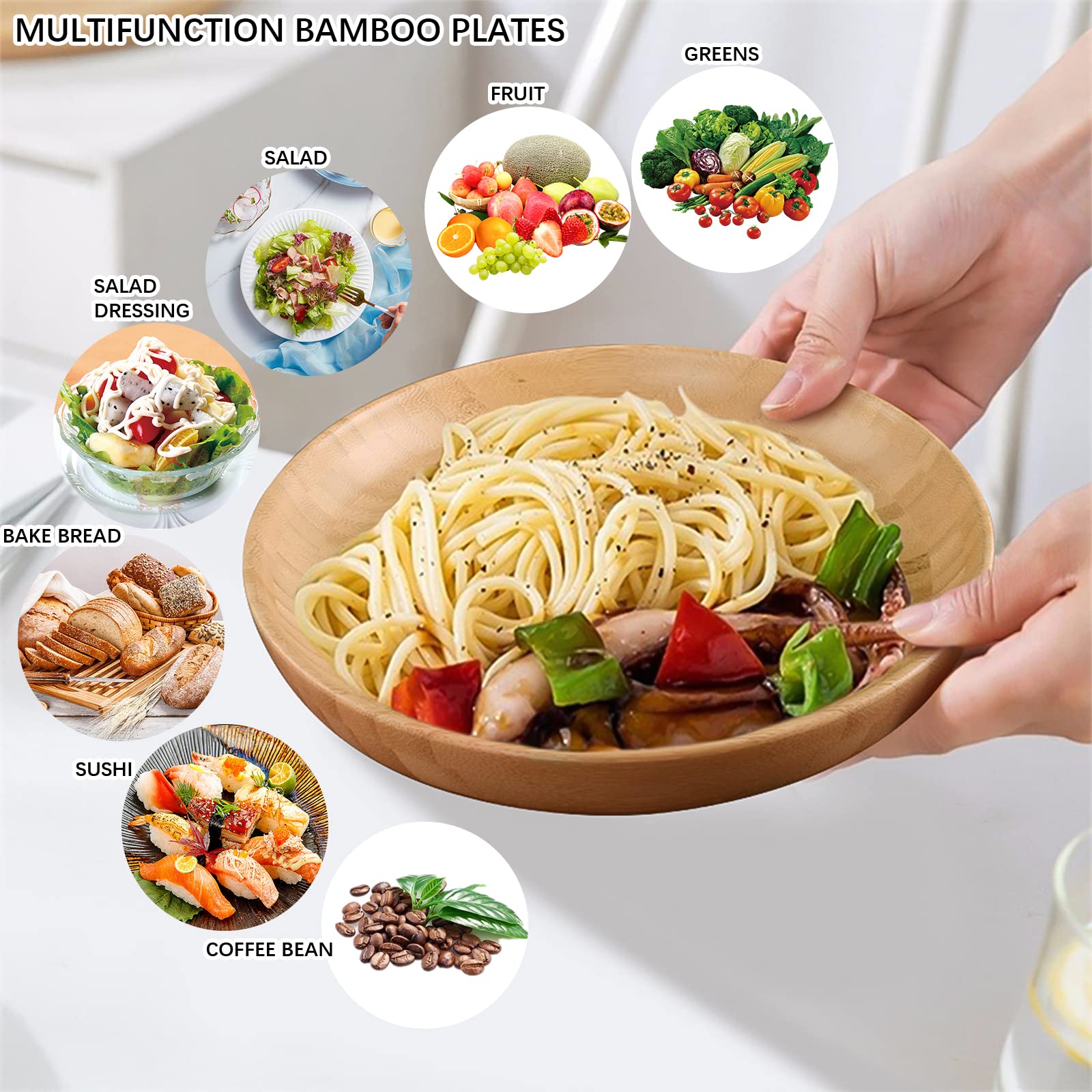 Lot d'assiettes en bambou A