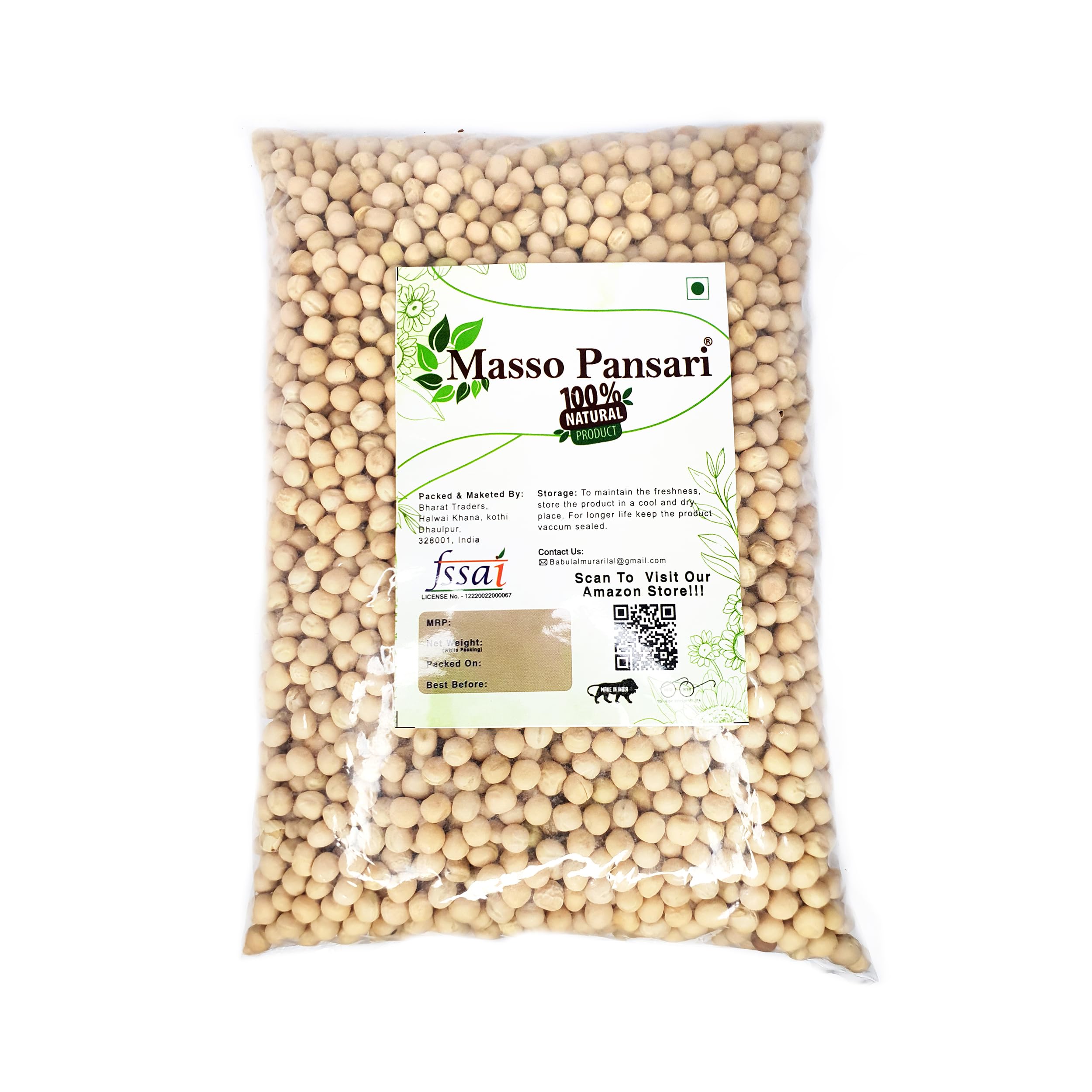 Masso Pansari Desi White Peas Whole Sabut Khadi Safed Matar Vellai Pattani (1000gm) (B0D771TWYJ) Amazon Price History, Amazon Price Tracker