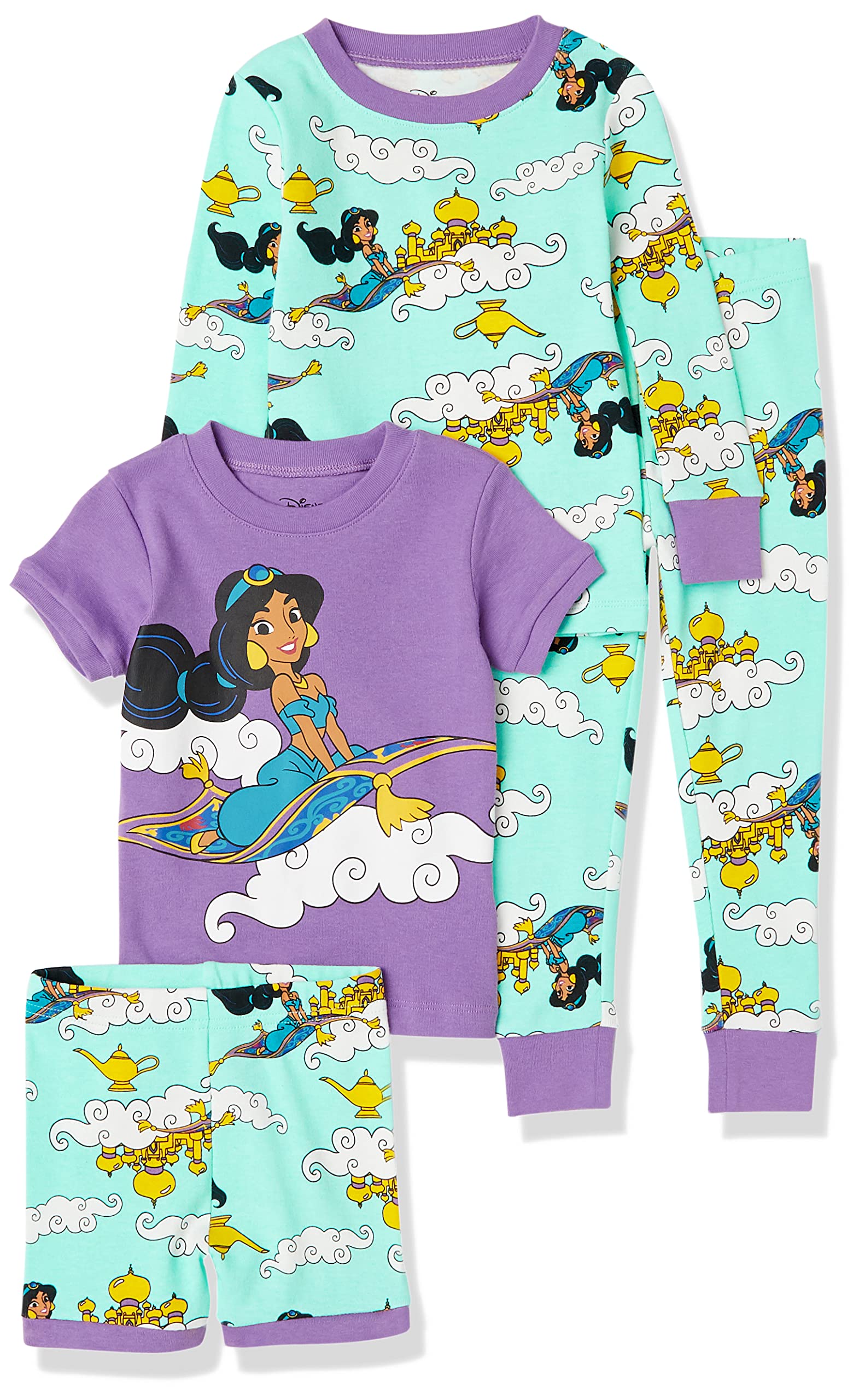 Amazon Essentials Disney | Marvel | Star Wars Girls' Pyjama Set, Princess Jasmine, 9 Years