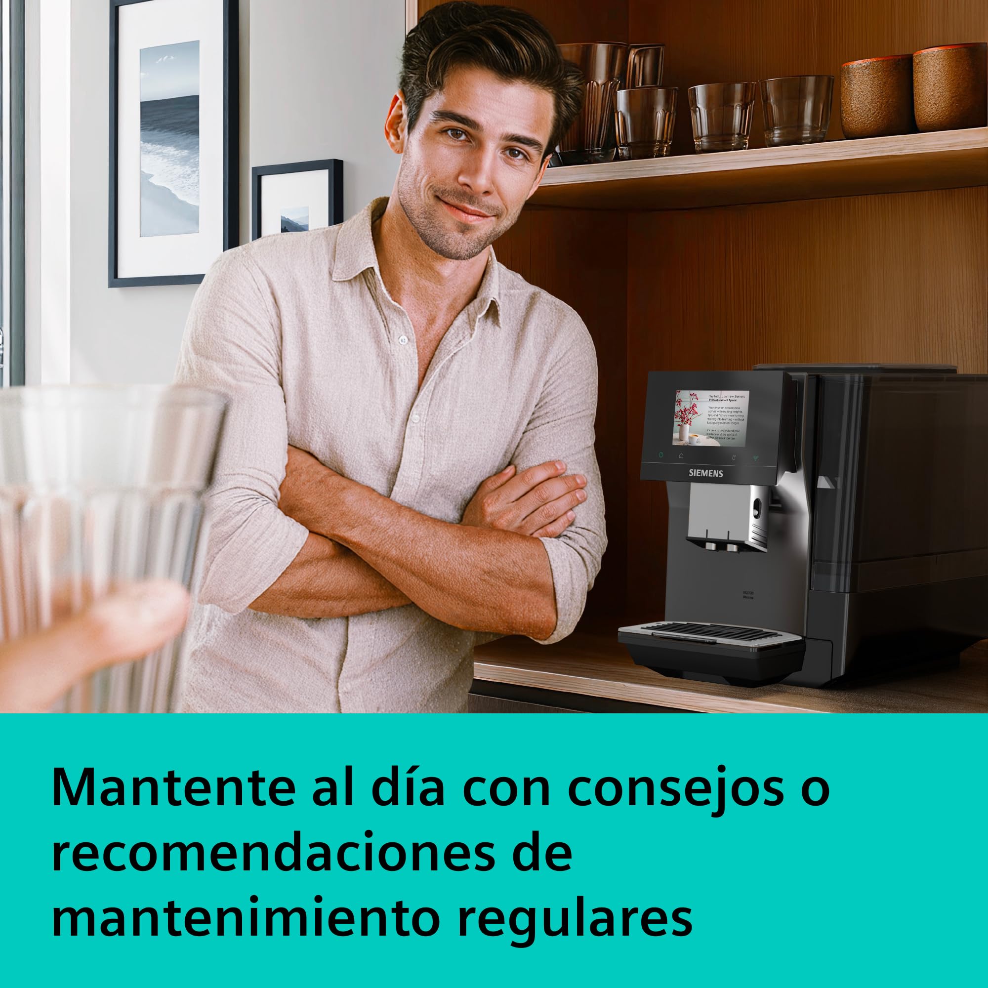 SIEMENS, Cafetera Superautomática, EQ700 iAroma, pantalla táctil, Cold Brew y Slow Brew, App Home Connect, morning haze, TP725E01