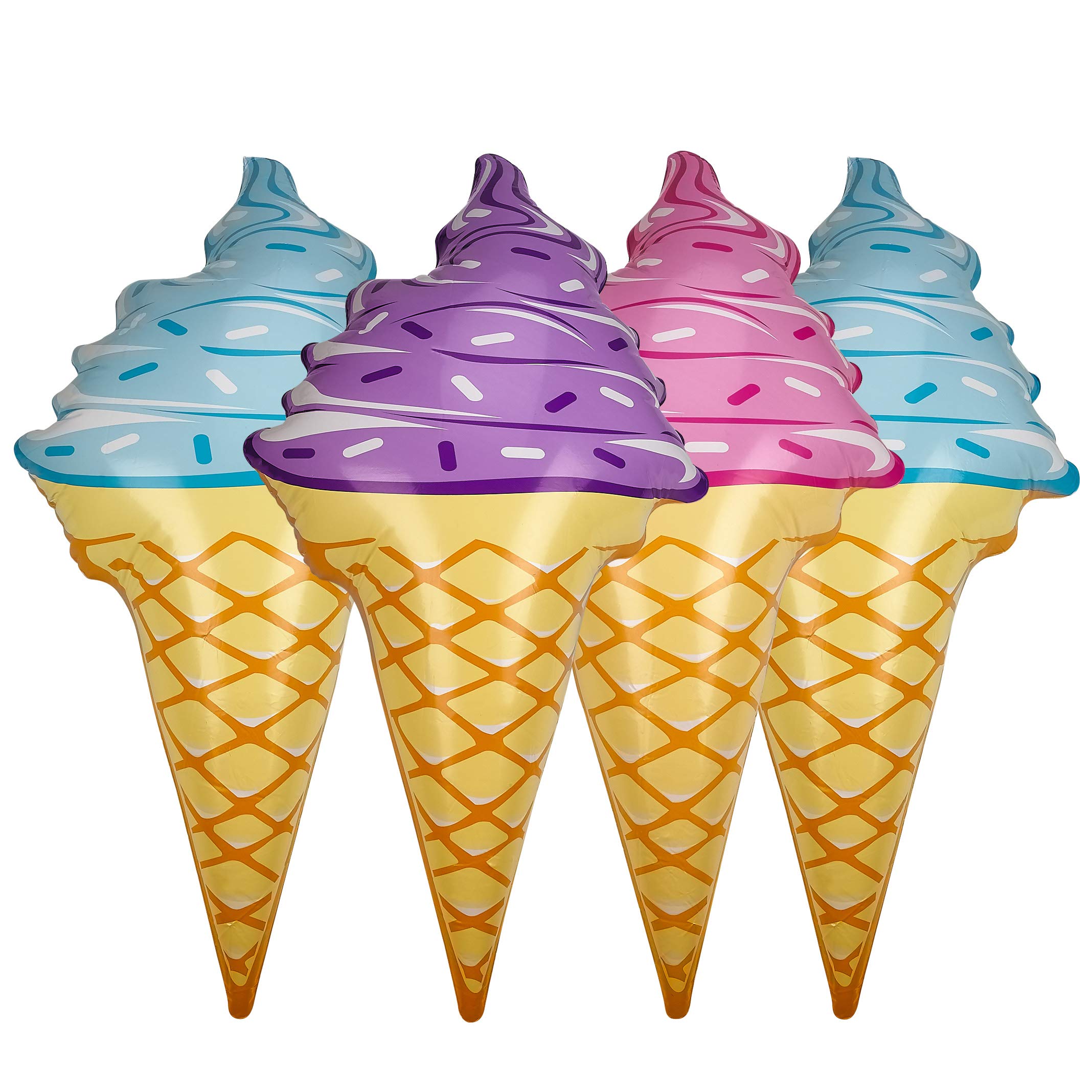 Inflatable Ice Cream Cones (Pack of 4) 36 inch Inflatable Pool Toy