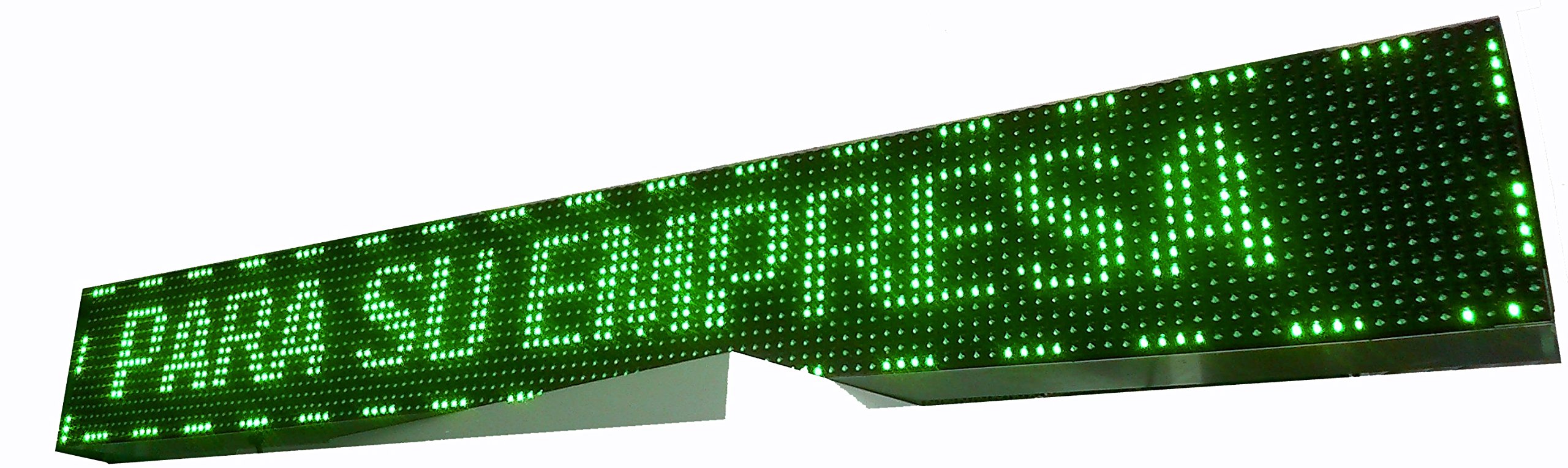 Cartel LED Programable con Sensor de Temperatura y Reloj (128x16, Verde)