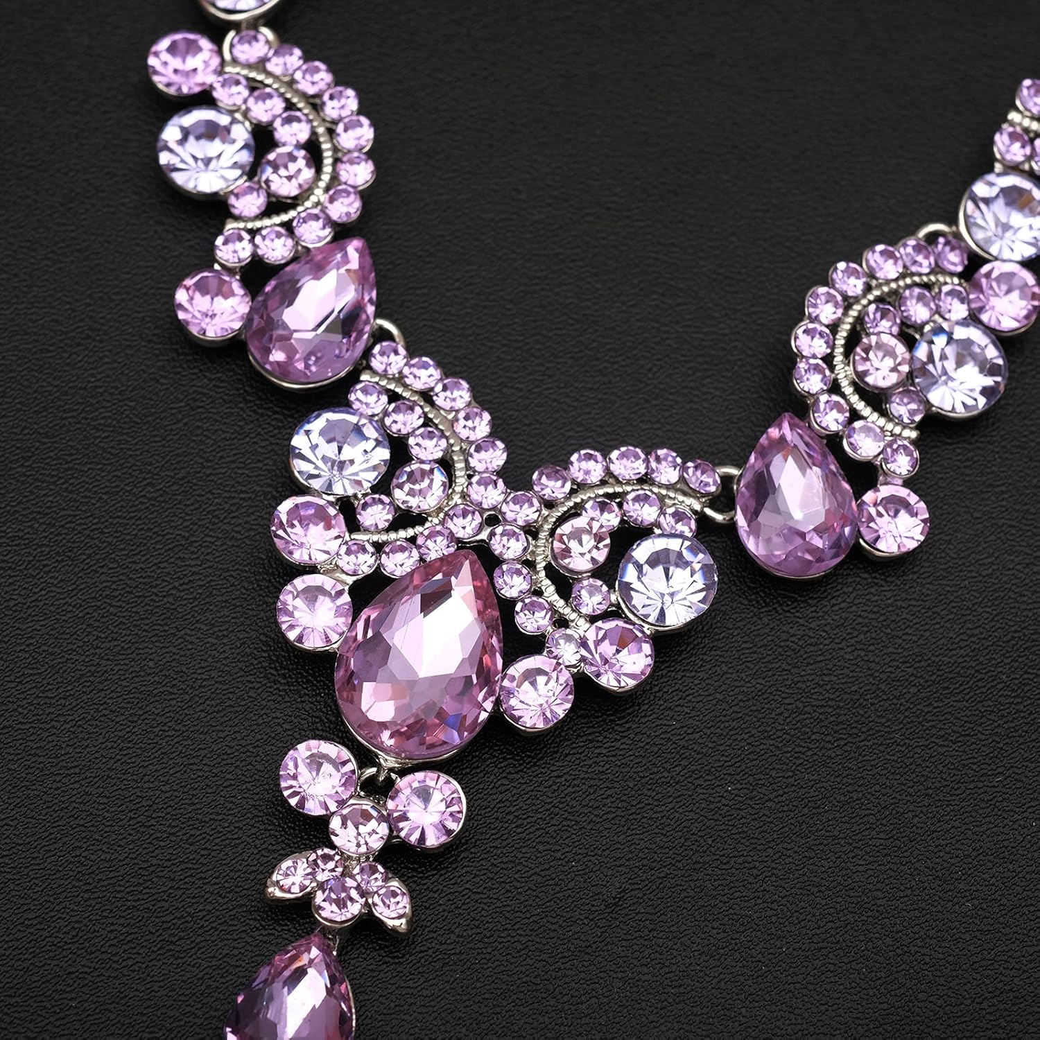 CSY Elegant Crystal Necklace Earrings Bracelet Ring Bridal Wedding Party Costume Jewelry Sets for Brides Women - Image 6