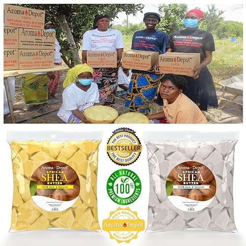 Miniatura 8 de Jabón negro africano crudo y manteca de karité, amarillo, dorado, 2 libras/32 oz, juego de limpiador e hidratante, 100% puro crudo sin refinar I