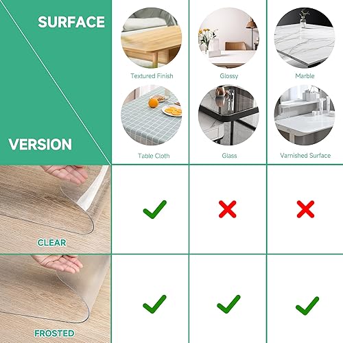 Miniatura 7 de NATRKE Tapete de escritorio transparente, 35.4 x 15.7 pulgadas, grande, transparente, protector de escritorio de plástico, almohadilla de escritura