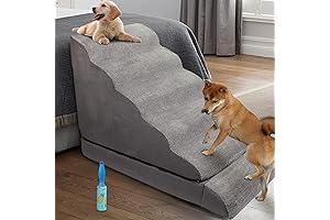 LitaiL 6-Step 36-Inch Foam Pet Stairs for High Beds