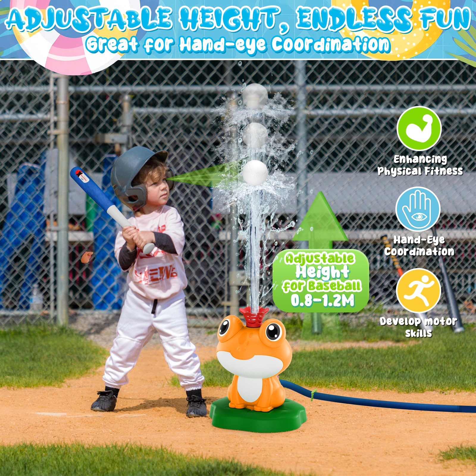 Swim Central Inflatable 6-Panel Splash and Spray Sprinkler Ball - 35