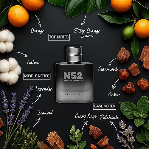 Miniatura 3 de Eye of Love N52 - Colonia de feromonas magnéticas para hombres, aroma cítrico a lavanda con ámbar y madera de cedro, fragancias de perfume de alta