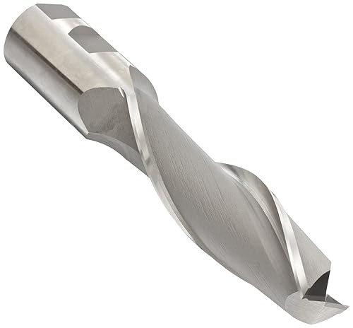 Melin Herramienta A-L Cobalto Acero Cuadrada Nose End Mills, pulgada, longitud de largo, vástago Weldon, Uncoated (acabado brillante), 30Grado