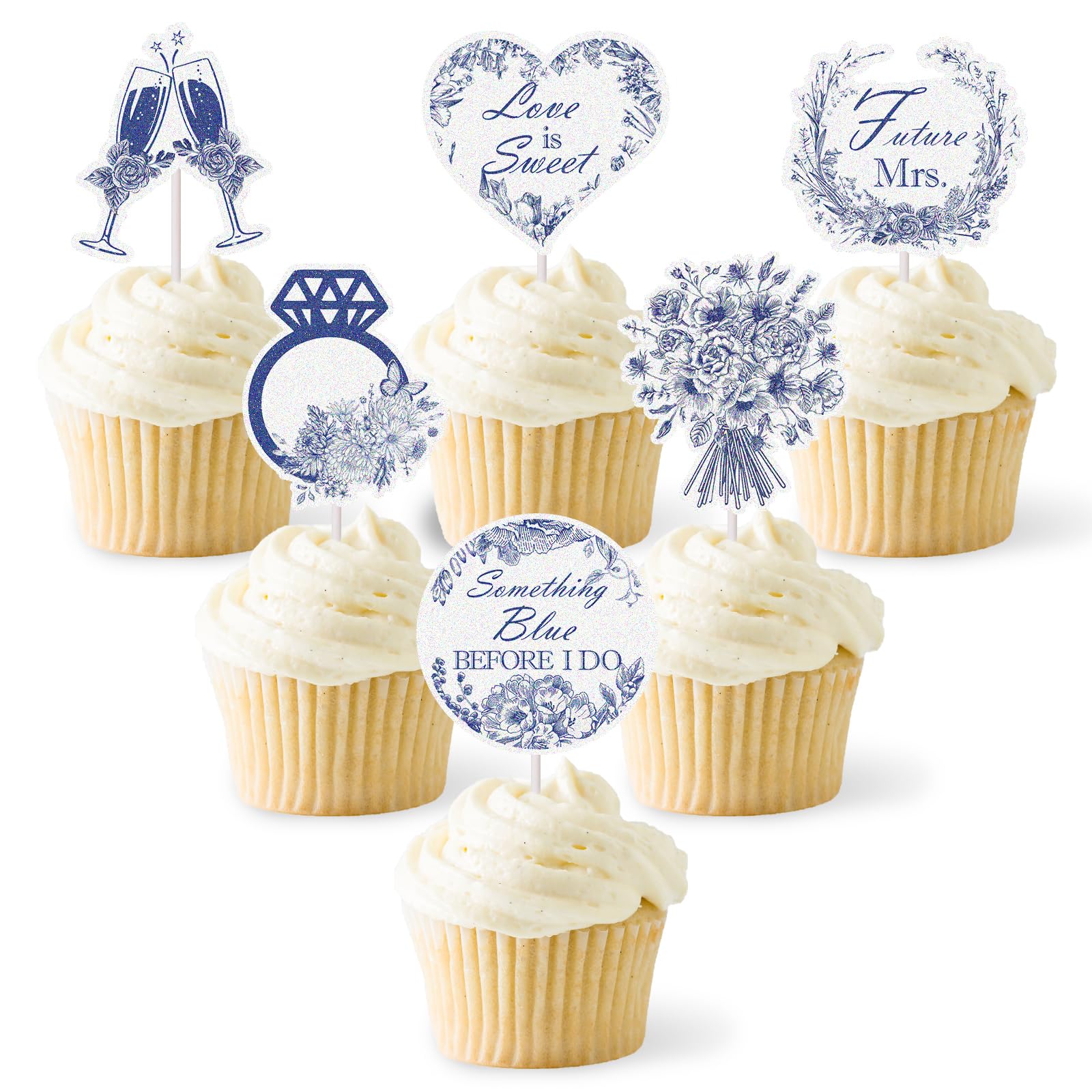 18pcs Something Blue Before i Do Cupcake Topper Bridal Shower Bachelorette Wedding Engagement Party Decorations something blue before i do bridal