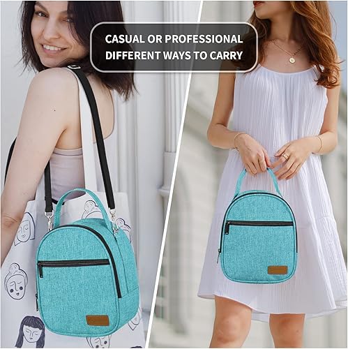 Miniatura 3 de Joymee Lonchera aislada, bolsa de almuerzo para mujeres y hombres, reutilizable, para adultos, bonita bolsa de almuerzo con bolsillo frontal con