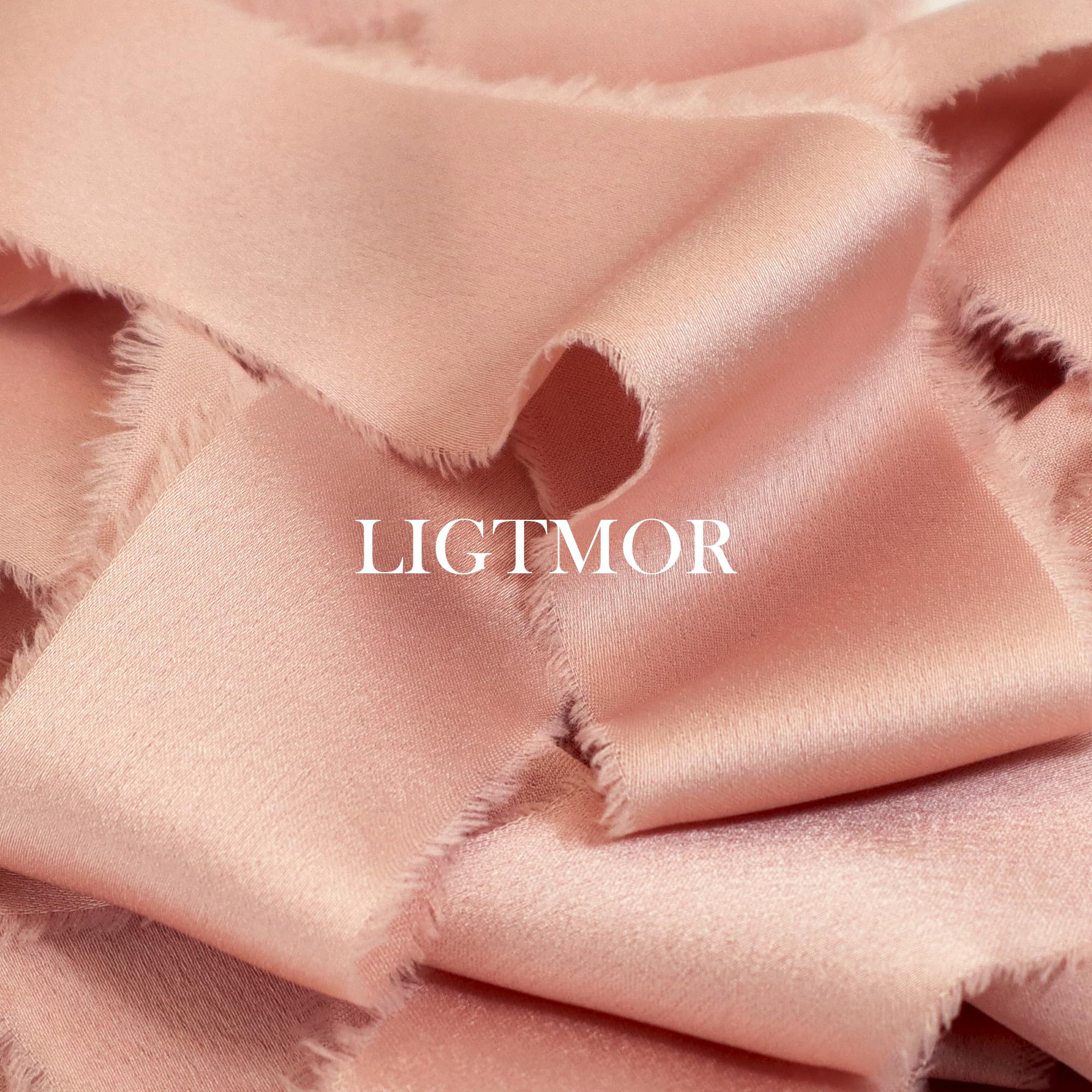 Ligtmor Silk Satin Ribbon 1-1/2 inch x 15 Yard (3.8cm x 13.5m) Handmade Frayed Ribbons for Gift Wrapping Crafts Wedding Flower Bouquet Holiday Décor - Image 2