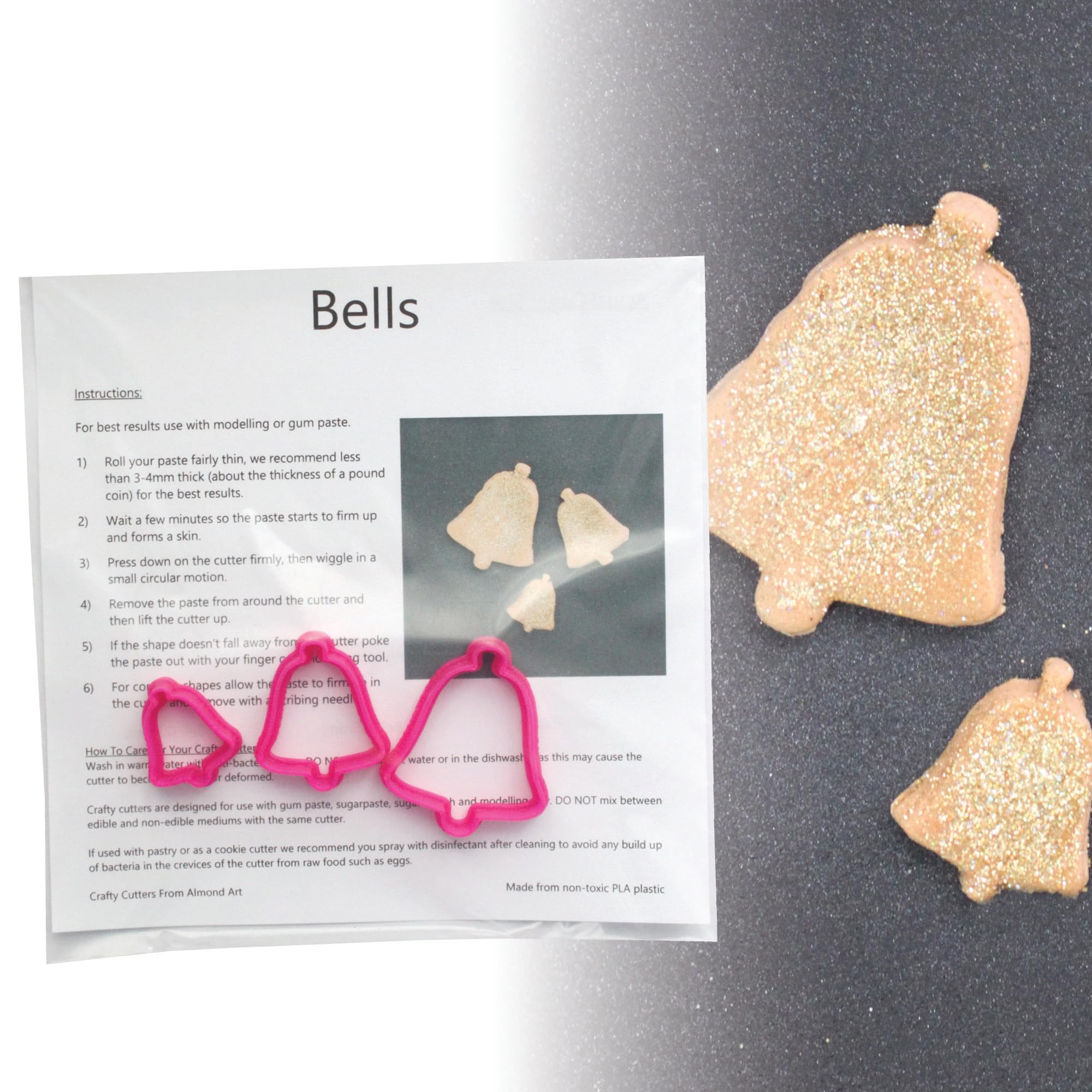 Bell Cutter Set - 3pc - Christmas & Wedding Cake Decoration & Cupcake Topper Cutters