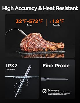 Govee WiFi Meat Thermometer Digital with 4 Probe, App Notification Alert