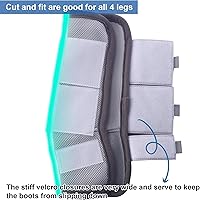 Vista 5 de LEAFOREST Juego de 4 botas para mosca de caballo, protección antideslizante para piernas para burro mini pony, botas de malla transpirable para Gris