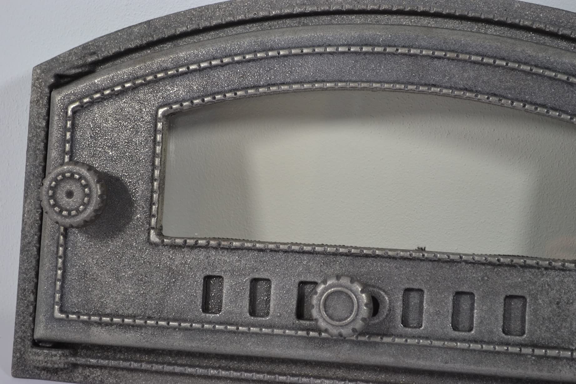 SEZAM Porta del Forno in Ghisa con Vetro Resistente al Calore 48,5 x 6,5 x 27,5 cm Apertura a Destra