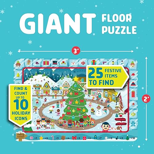 Miniatura 2 de Chuckle & Roar - Rompecabezas de pueblo navideño - Rompecabezas atractivos y educativos para niños - Piezas más grandes diseñadas para manos