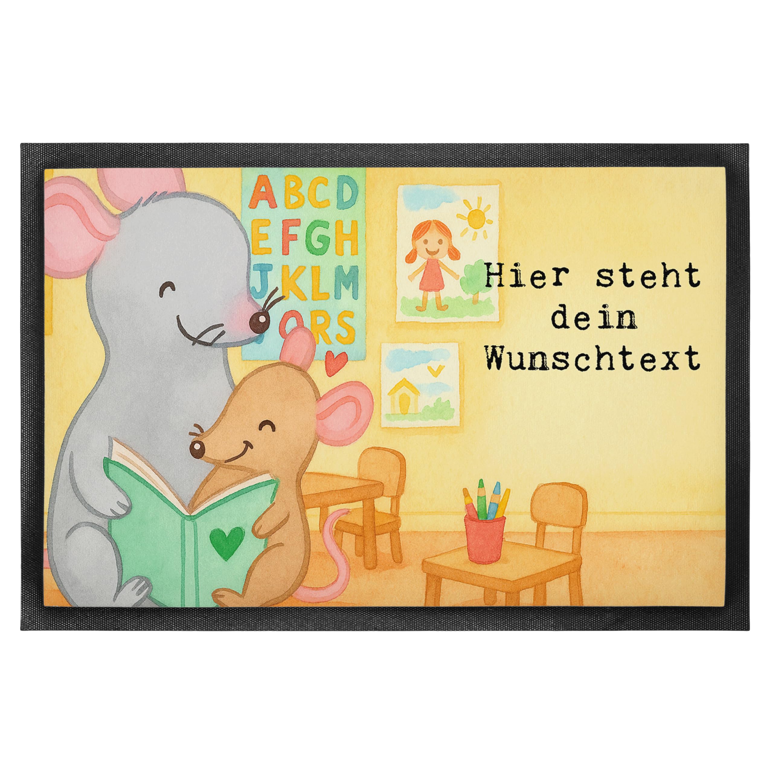 Mr. & Mrs. Panda Personalisierte Fussmatte Erzieherin Leidenschaft Design 50 x 75 cm - Geschenk, Fußmatte, Lustig, Beruf, mit eigenem Text, Schmutzfangmatte, Ausbildung, Studium, personalisiert