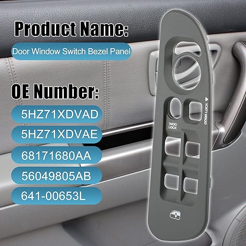 Miniatura 2 de X AUTOHAUX Cubiertas de interruptor de ventana de puerta principal para Dodge para Ram 1500 2500 3500 2002 2003 2004 2005 2006 2007 2008 2009 2010