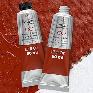 ZenART Oil Paint - Burnt Sienna | 2 x 50ml Professional Artist Oil Paint Tubes | Rich Pigment, Smooth Texture, Non-Toxic | Ideal for Fine Art, Portraits, Landscapes