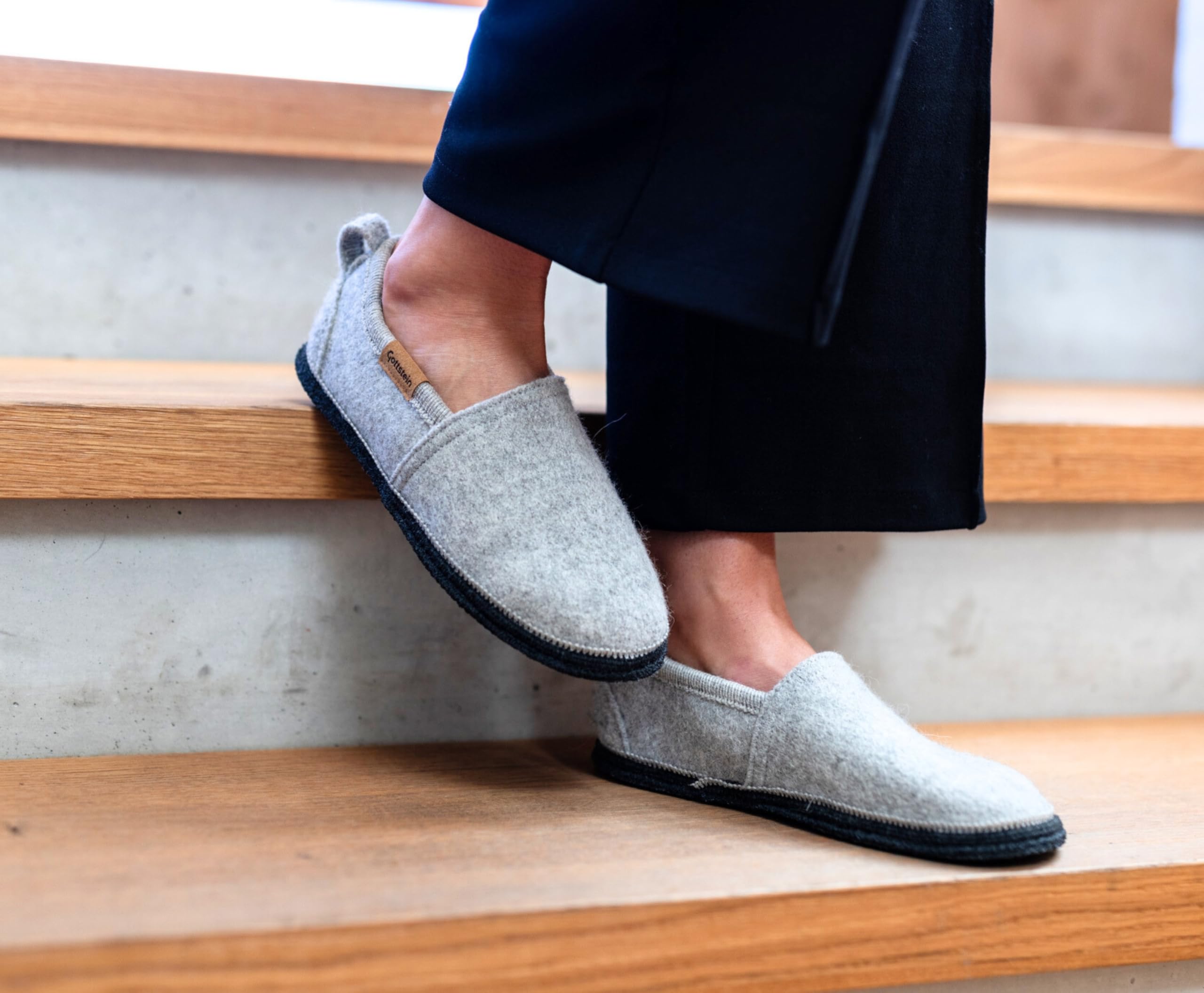 Gottstein Alpaka Slipper Homely für Damen & Herren - Hausschuh aus 100% Alpaka-Wolle