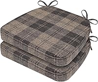 Vista 100 de AAAAAcessories - Cojines para silla en forma de D, 2" de espesor, almohadillas para sillas de comedor con lazos y removibles, cubierta lavable a