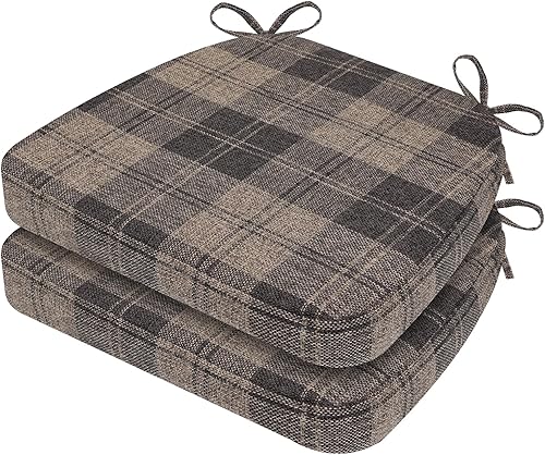 Miniatura 99 de AAAAAcessories Cojines en forma de D, espuma de 2 pulgadas de grosor, con lazos y funda extraíble lavable a máquina, 17 x 16 pulgadas, juego de 4