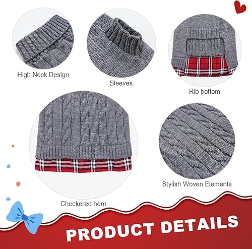 Miniatura 3 de YUDODO Suéter de invierno para perros pequeños, sudadera de punto de cuello alto para perro, ropa de punto suave para cachorros, ropa de punto para