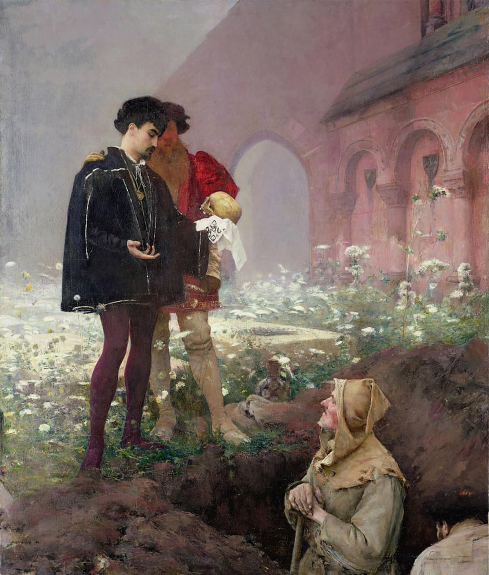 Murales Amleto e il becchino lienzo Pascal Adolphe impresión pared salón 5