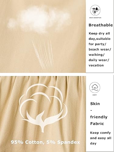 Vista 5 de Vcansion Pantalones cortos casuales de algodón con cintura elástica y bolsillos para mujer