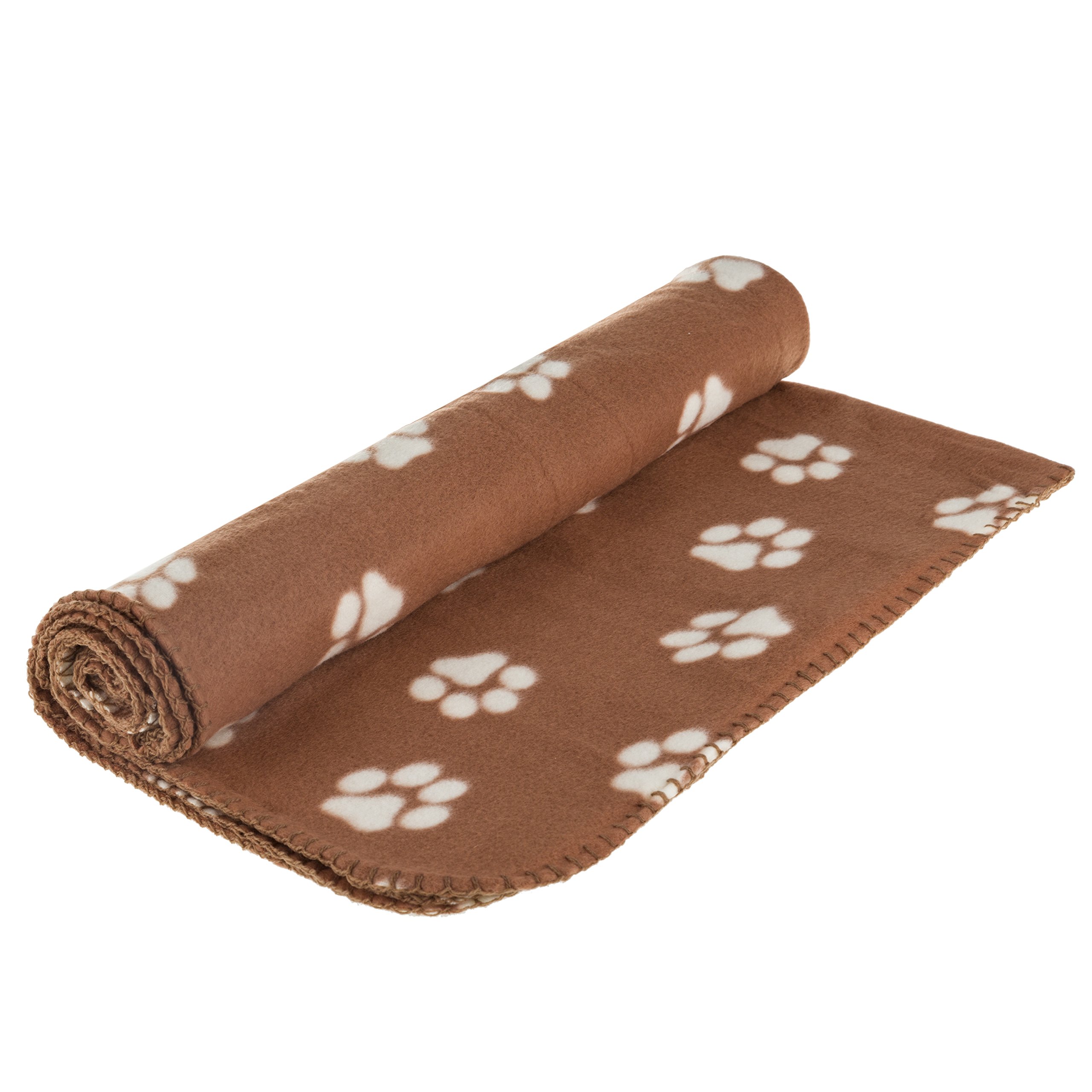 Ultra Light Comfortable Soft 55 x 39 Inches Fleece Pet Dog Cat Year Round Blanket Animals Puppy Kitten Bed Warm Sleep Mat Fabric Indoors Outdoor Brown